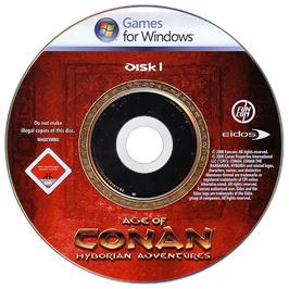 Cartridge artwork for Age of Conan - Hyborian Adventures on the Microsoft Windows.