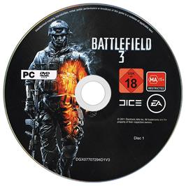 Cartridge artwork for Battlefield 3 (Limited Edition) on the Microsoft Windows.