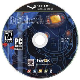 Cartridge artwork for BioShock 2 (Rapture Edition) on the Microsoft Windows.