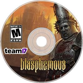 Cartridge artwork for Blasphemous on the Microsoft Windows.