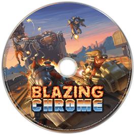 Cartridge artwork for Blazing Chrome on the Microsoft Windows.