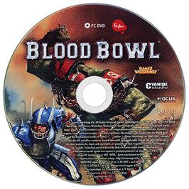 Cartridge artwork for Blood Bowl on the Microsoft Windows.