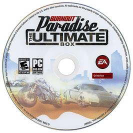 Cartridge artwork for Burnout - Paradise - The Ultimate Box on the Microsoft Windows.