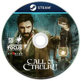 Cartridge artwork for Call of Cthulhu on the Microsoft Windows.
