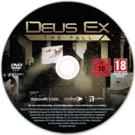 Cartridge artwork for Deus Ex - The Fall on the Microsoft Windows.