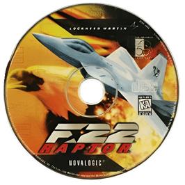 Cartridge artwork for F-22 Raptor on the Microsoft Windows.