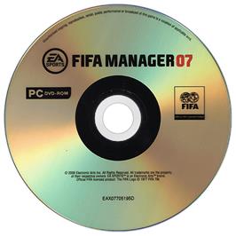 Cartridge artwork for FIFA Manager 07 on the Microsoft Windows.