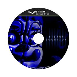 Cartridge artwork for Five Nights at Freddy's - Sister Location on the Microsoft Windows.