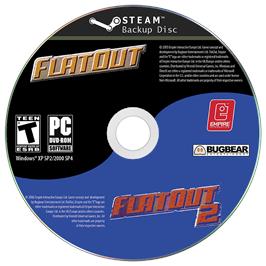 Cartridge artwork for FlatOut 2 on the Microsoft Windows.