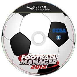 Cartridge artwork for Football Manager 2012 on the Microsoft Windows.