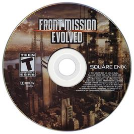 Cartridge artwork for Front Mission Evolved on the Microsoft Windows.