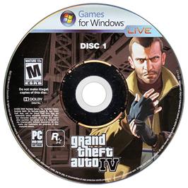 Cartridge artwork for Grand Theft Auto IV on the Microsoft Windows.