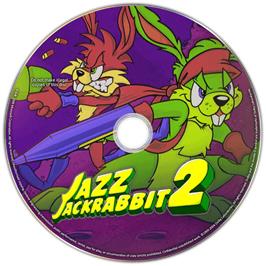 Cartridge artwork for Jazz Jackrabbit 2 on the Microsoft Windows.