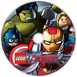Cartridge artwork for LEGO Marvel Avengers (Deluxe Edition) on the Microsoft Windows.