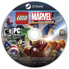 Cartridge artwork for LEGO Marvel Super Heroes on the Microsoft Windows.