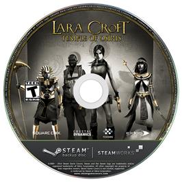 Cartridge artwork for Lara Croft and the Temple of Osiris on the Microsoft Windows.