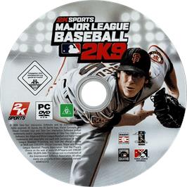 Cartridge artwork for Major League Baseball 2K9 on the Microsoft Windows.
