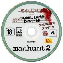 Cartridge artwork for Manhunt 2 on the Microsoft Windows.