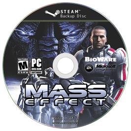 Cartridge artwork for Mass Effect on the Microsoft Windows.