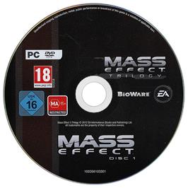Cartridge artwork for Mass Effect Trilogy on the Microsoft Windows.