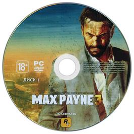 Cartridge artwork for Max Payne 3 on the Microsoft Windows.