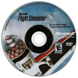 Cartridge artwork for Microsoft Flight Simulator X on the Microsoft Windows.