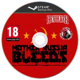 Cartridge artwork for Mother Russia Bleeds on the Microsoft Windows.