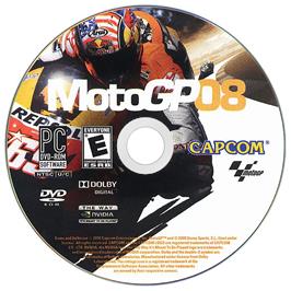 Cartridge artwork for MotoGP 08 on the Microsoft Windows.