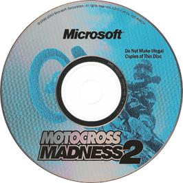 Cartridge artwork for Motocross Madness 2 on the Microsoft Windows.