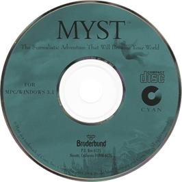 Cartridge artwork for Myst on the Microsoft Windows.