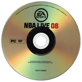 Cartridge artwork for NBA Live 08 on the Microsoft Windows.