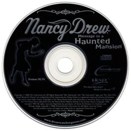 Cartridge artwork for Nancy Drew - Message in a Haunted Mansion on the Microsoft Windows.