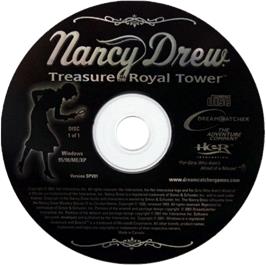 Cartridge artwork for Nancy Drew - Treasure in the Royal Tower on the Microsoft Windows.