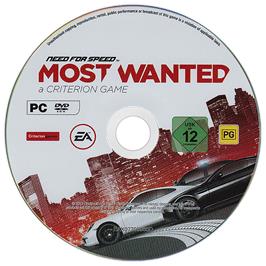 Cartridge artwork for Need For Speed Most Wanted (2012) on the Microsoft Windows.
