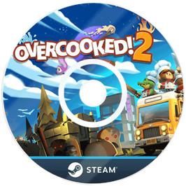 Cartridge artwork for Overcooked! 2 on the Microsoft Windows.