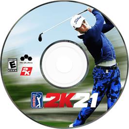 Cartridge artwork for PGA Tour 2K21 on the Microsoft Windows.