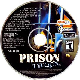 Cartridge artwork for Prison Tycoon on the Microsoft Windows.