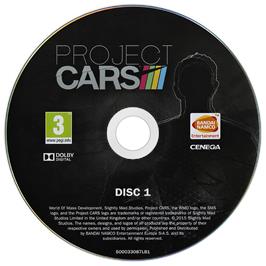 Cartridge artwork for Project Cars on the Microsoft Windows.