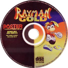 Cartridge artwork for Rayman Gold on the Microsoft Windows.