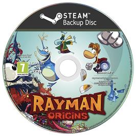 Cartridge artwork for Rayman Origins on the Microsoft Windows.