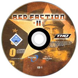 Cartridge artwork for Red Faction 2 on the Microsoft Windows.