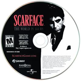 Cartridge artwork for Scarface - The World Is Yours on the Microsoft Windows.