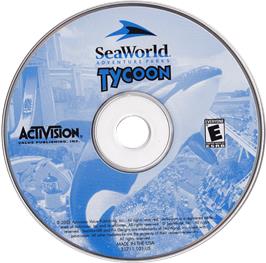 Cartridge artwork for SeaWorld Adventure Parks Tycoon on the Microsoft Windows.