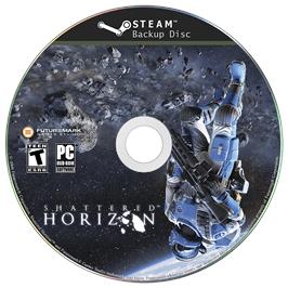 Cartridge artwork for Shattered Horizon on the Microsoft Windows.
