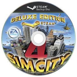 Cartridge artwork for SimCity 4 Deluxe Edition on the Microsoft Windows.