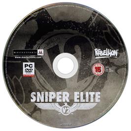 Cartridge artwork for Sniper Elite on the Microsoft Windows.