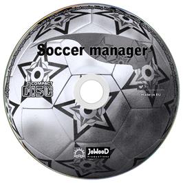 Cartridge artwork for Soccer Manager on the Microsoft Windows.