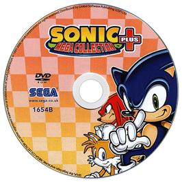 Cartridge artwork for Sonic Mega Collection Plus on the Microsoft Windows.
