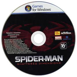 Cartridge artwork for Spider-Man - Shattered Dimensions on the Microsoft Windows.