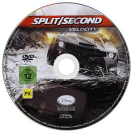 Cartridge artwork for Split/Second on the Microsoft Windows.